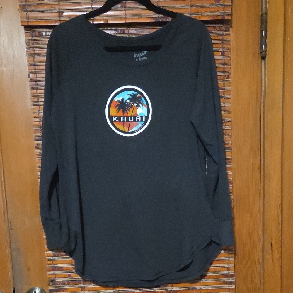 Fresh From Kauai Black Long Sleeve Shirt